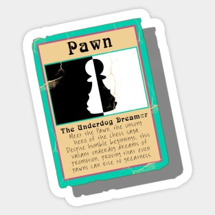 The Underdog Dreamer Chess Pawn Trading Card Sticker